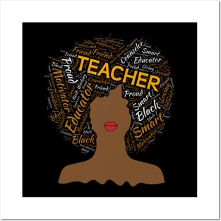 Black Teacher Natural Hair Afro Posters and Art